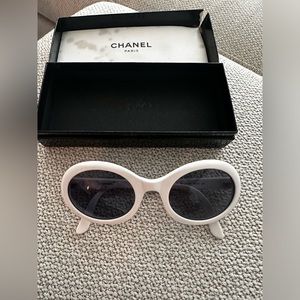 Vintage Chanel sunglasses in white